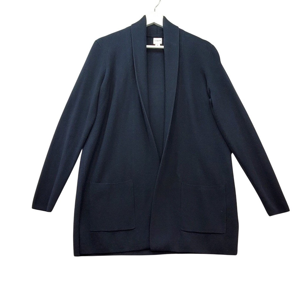J.Crew Knit Blazer Womens S Black Schoolboy Cardigan Shawl Collar Capsule Preppy